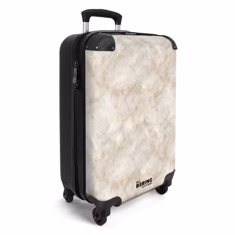 Valise - Beige clair - Veines brun doré - Marbre — 2