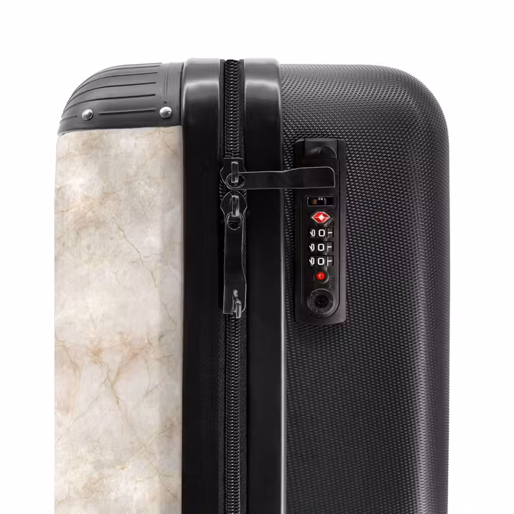 Valise - Beige clair - Veines brun doré - Marbre — 6