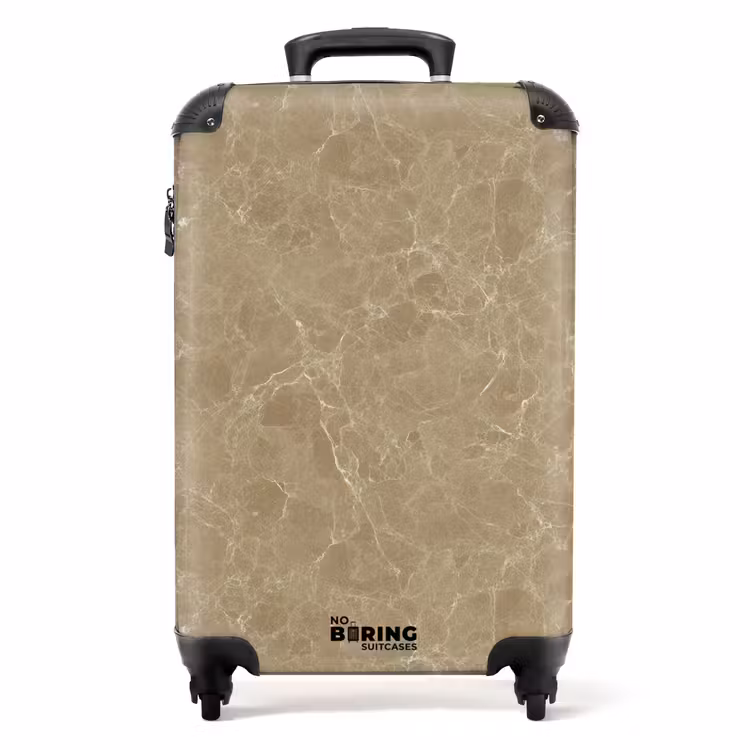 Valise - Beige - Marbre - Veines blanches — 1