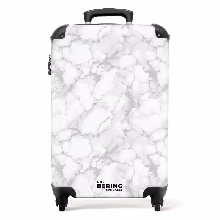 Valise - Blanc - Marbre - Gris — 1