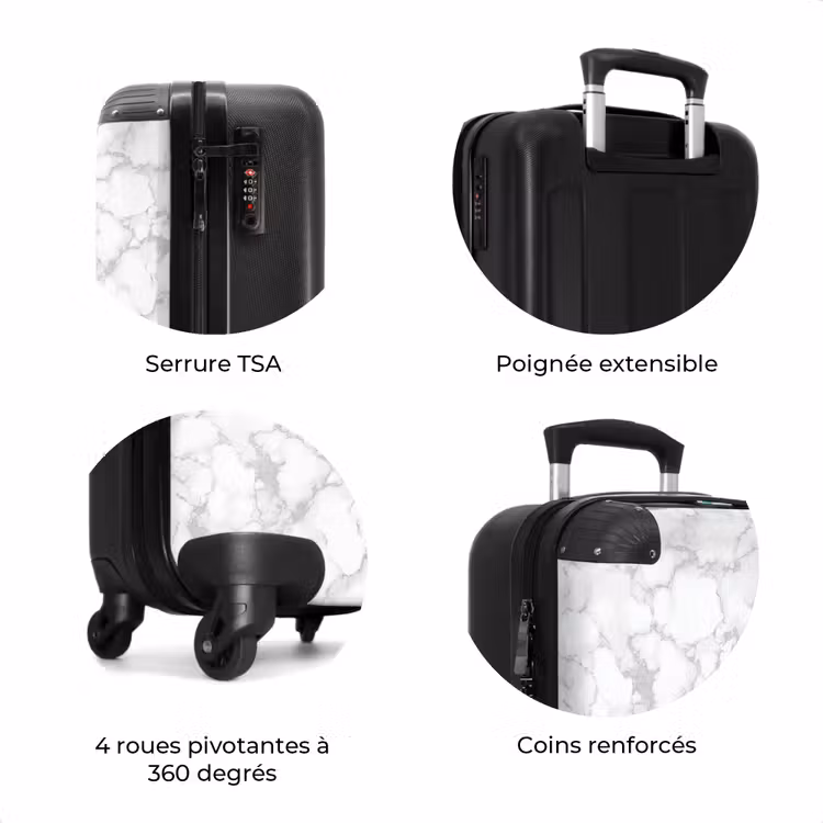 Valise - Blanc - Marbre - Gris — 8