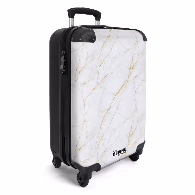 Valise - Blanc - Marbre - Or - Luxueux — 2