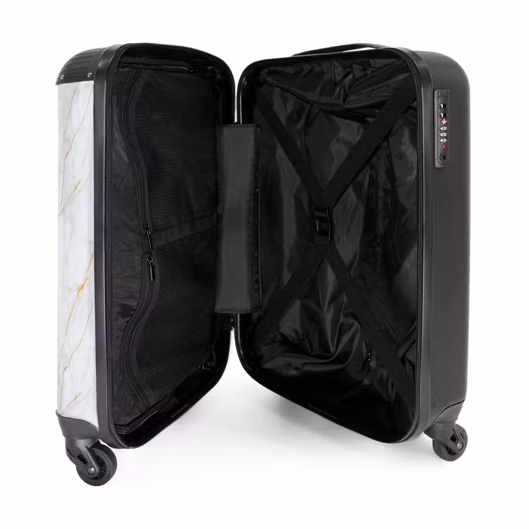 Valise - Blanc - Marbre - Or - Luxueux — 5