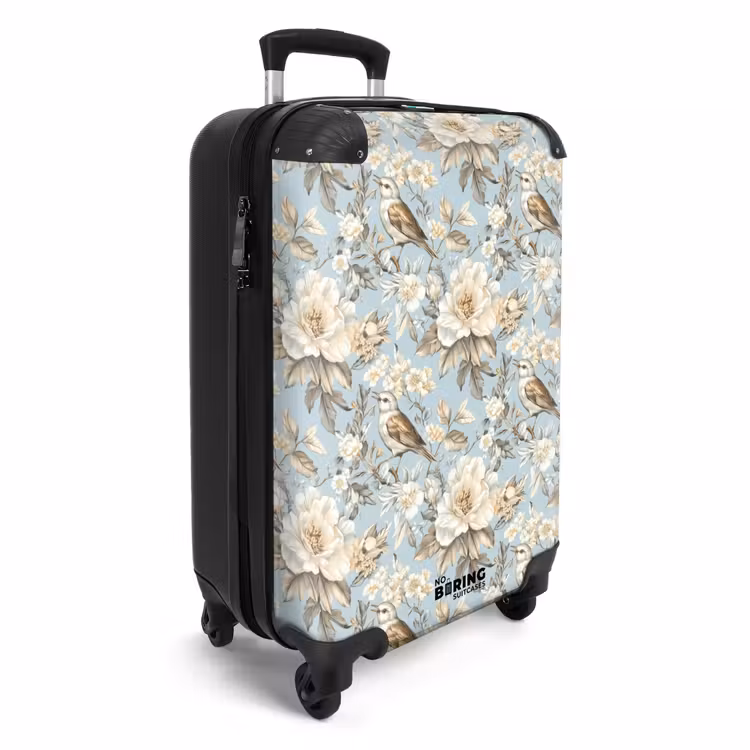 Valise - Botanique - Oiseau chanteur - Bleu — 2