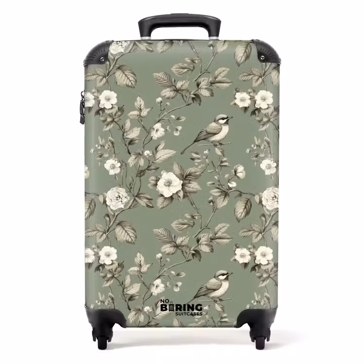 Valise - Botanique - Oiseaux - Vert — 1