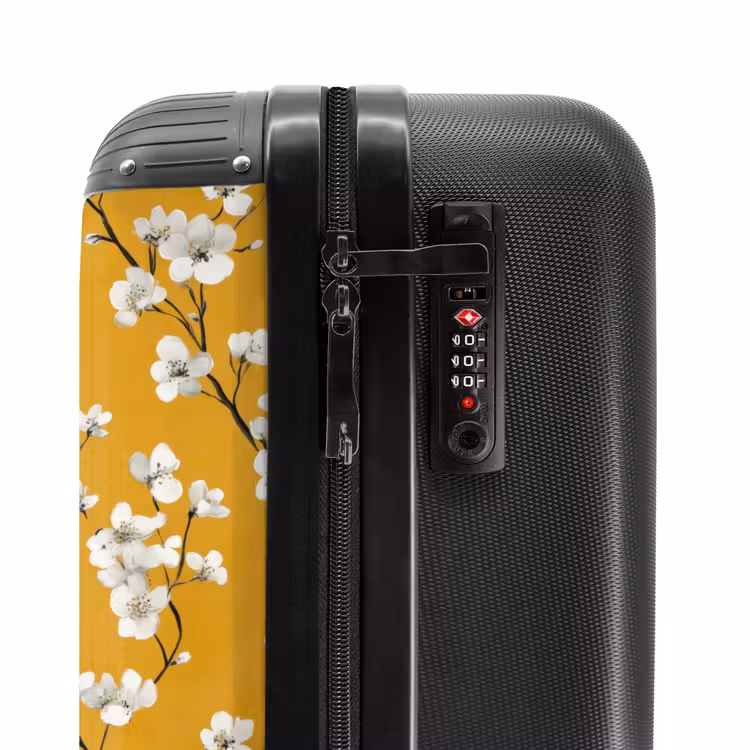 Valise - Branche fleurie - Aquarelle - Jaune — 6
