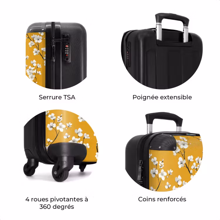 Valise - Branche fleurie - Aquarelle - Jaune — 8