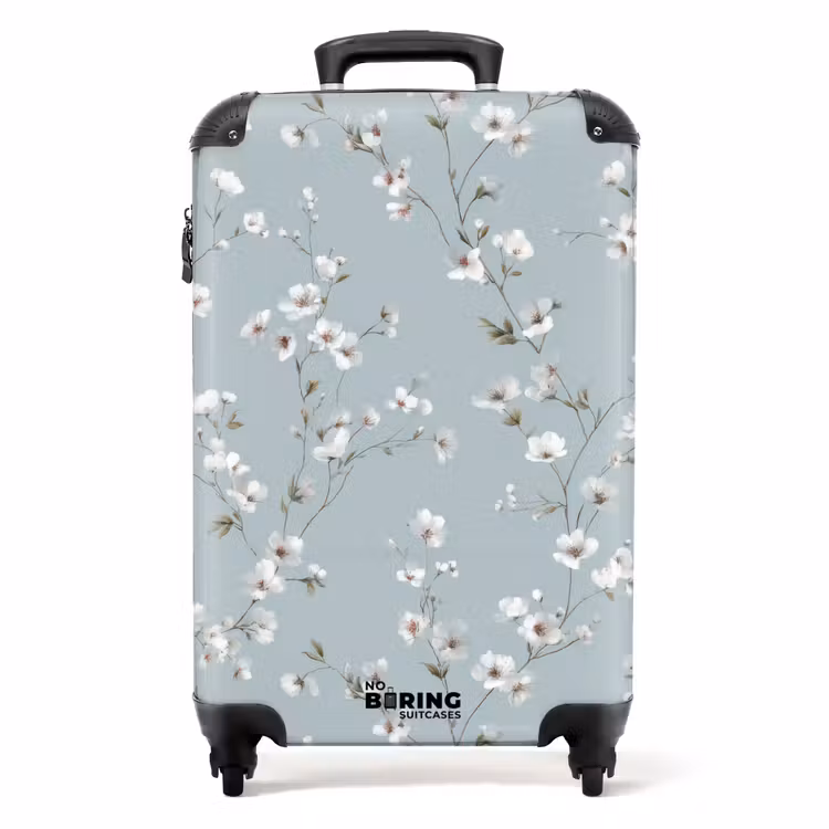 Valise - Classique - Fleurs - Bleu — 1