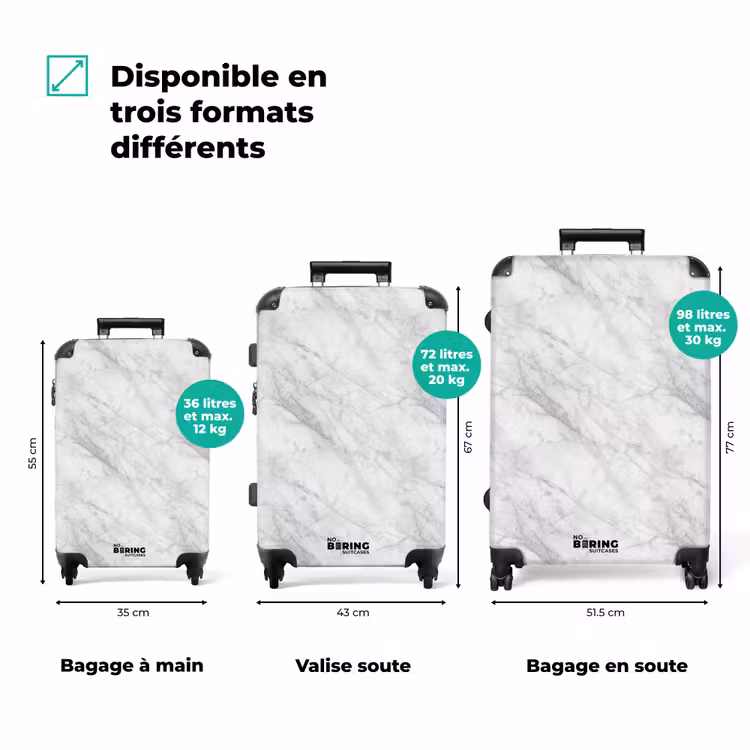 Valise - Classique - Marbre - Gris — 3