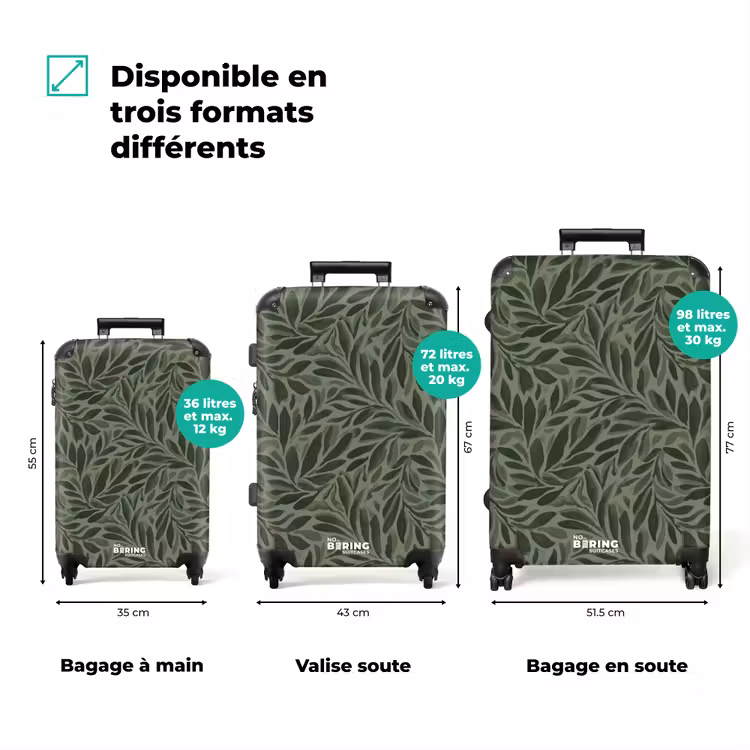 Valise - Feuilles - Bio - Vertes — 3