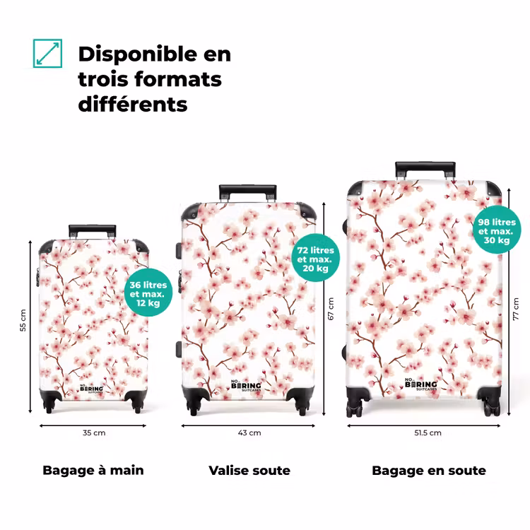 Valise - Fleur de cerisier - Branches - Rose — 3