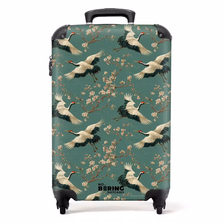 Valise - Fleur de cerisier - Fleurs de maternité - Vert — 1