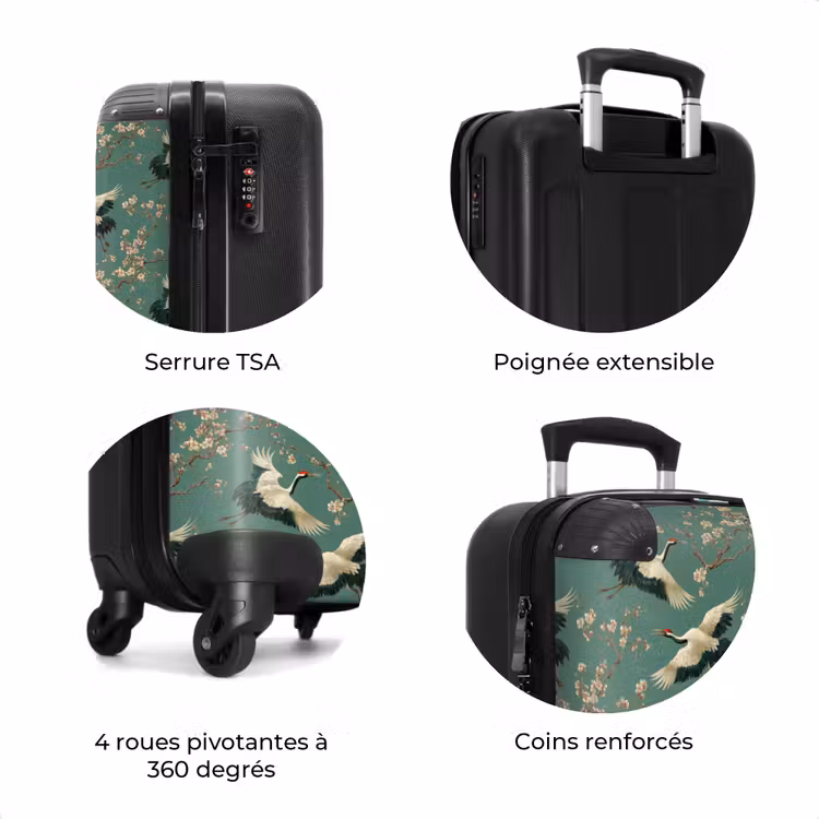 Valise - Fleur de cerisier - Fleurs de maternité - Vert — 8