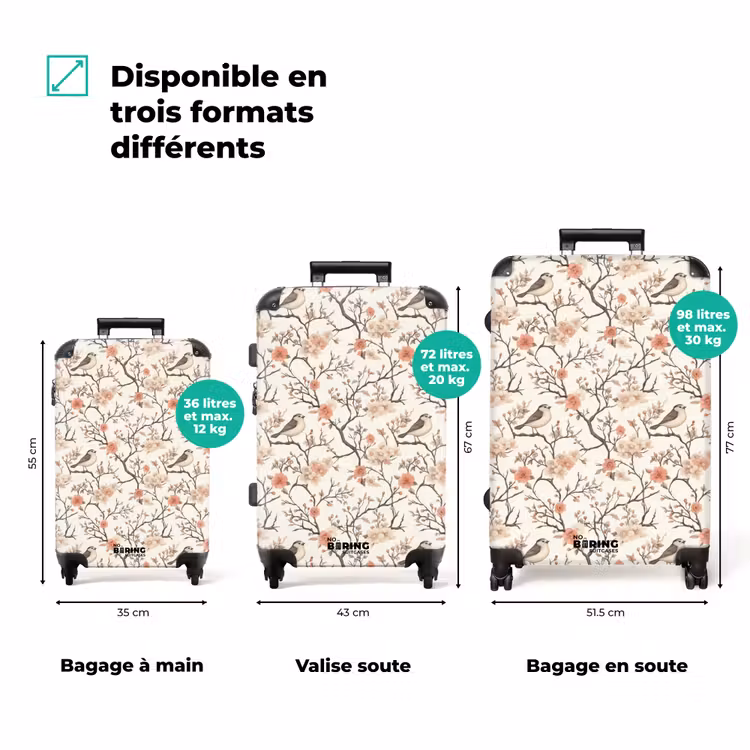 Valise - Fleur de cerisier - Moineau - Rose — 3