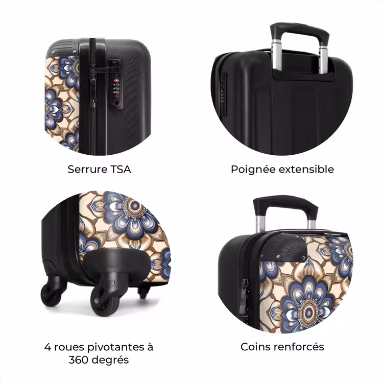 Valise - Floral - Ornement - Bleu — 8