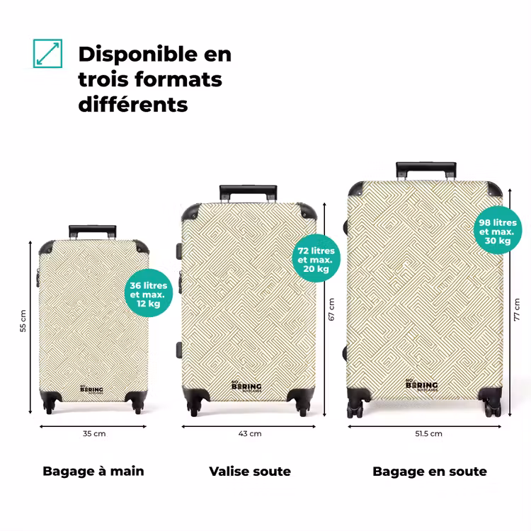 Valise - Géométrique - Lignes - Vert — 3