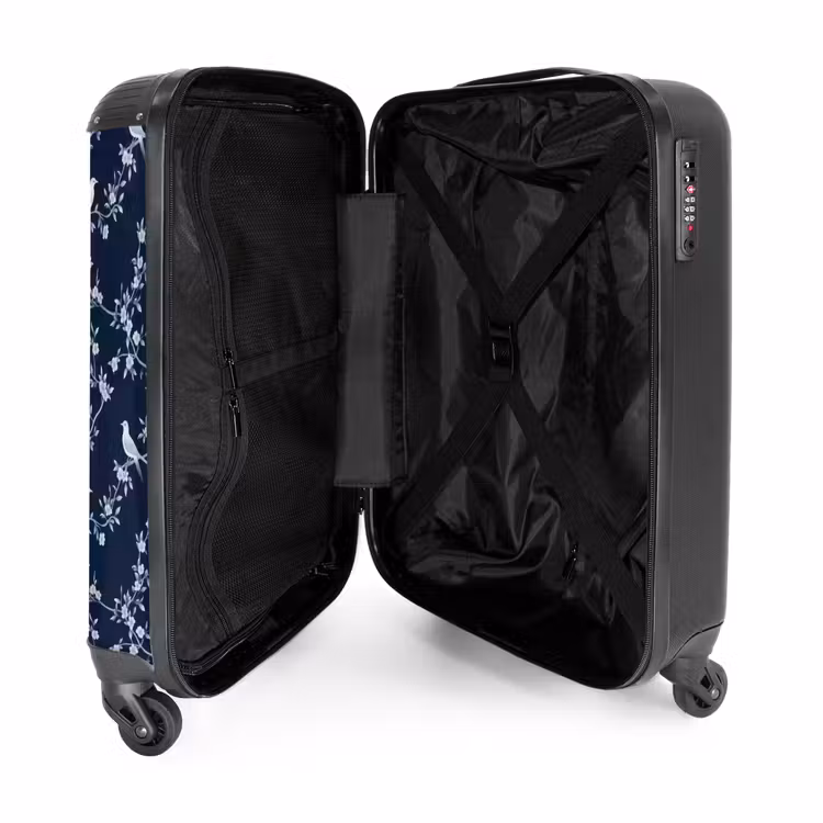 Valise - Graphique - Branche fleurie - Bleu — 5