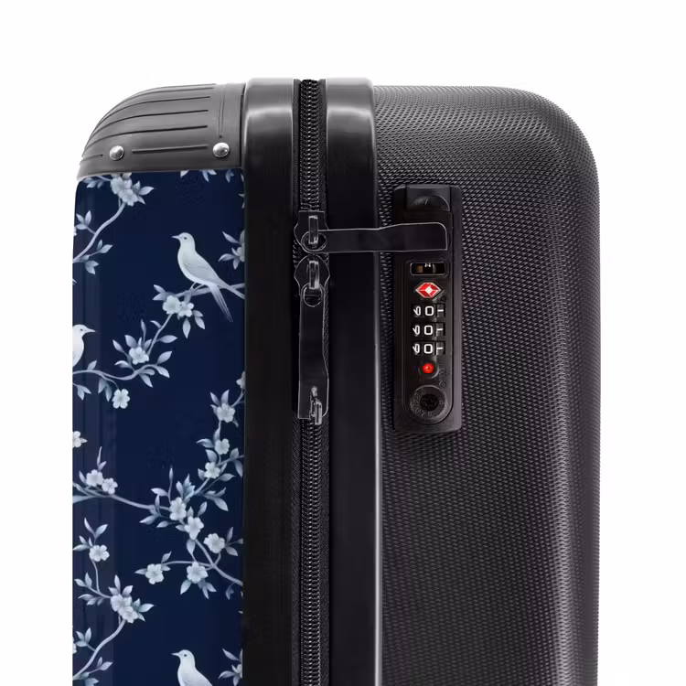 Valise - Graphique - Branche fleurie - Bleu — 6