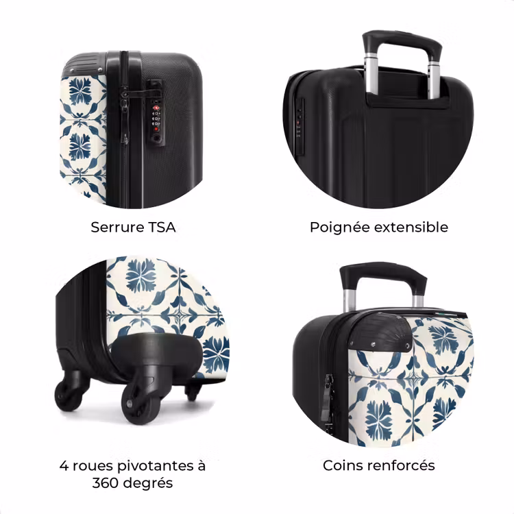 Valise - Graphique - Carrelage - Bleu — 8