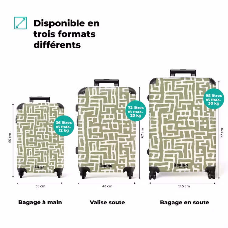 Valise - Graphique - Motif - Vert — 3