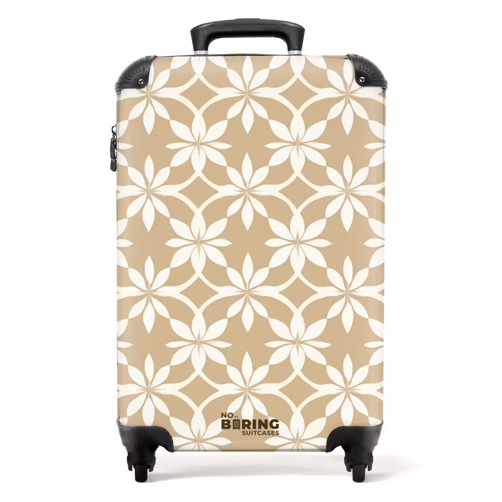 Valise - Fleurs - Motif - Beige — 1