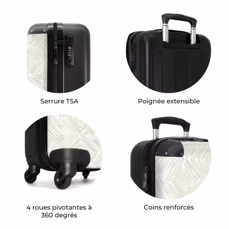 Valise - Abstrait - Diamants - Beige — 8