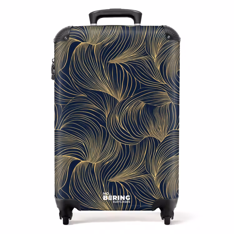 Valise - Abstrait - Lignes - Bleu - Or — 1