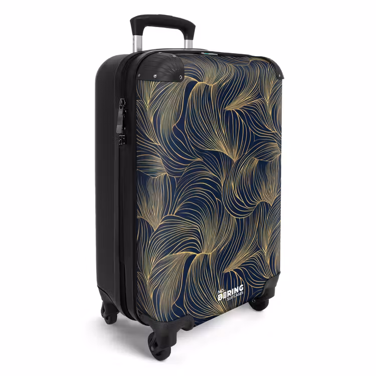 Valise - Abstrait - Lignes - Bleu - Or — 2
