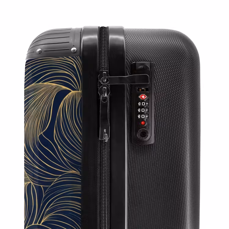 Valise - Abstrait - Lignes - Bleu - Or — 6