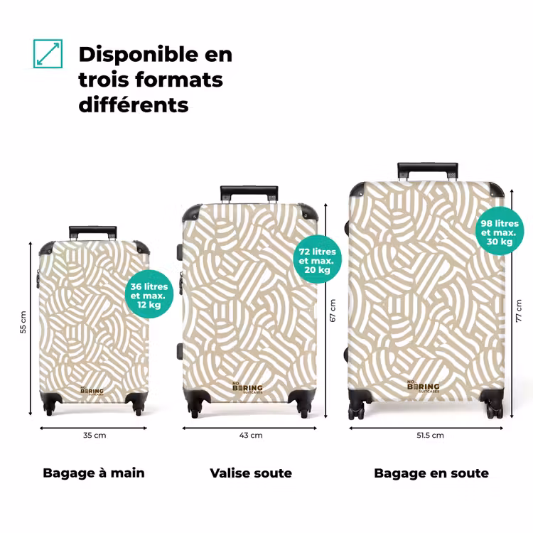 Valise - Abstrait - Moderne - Beige — 3