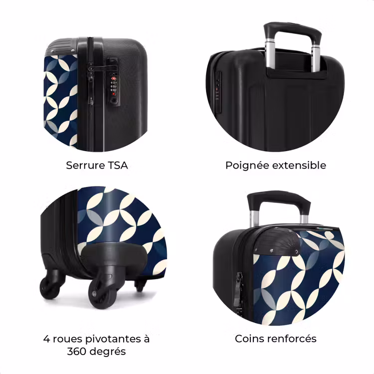 Valise - Abstrait - Motif - Bleu — 8