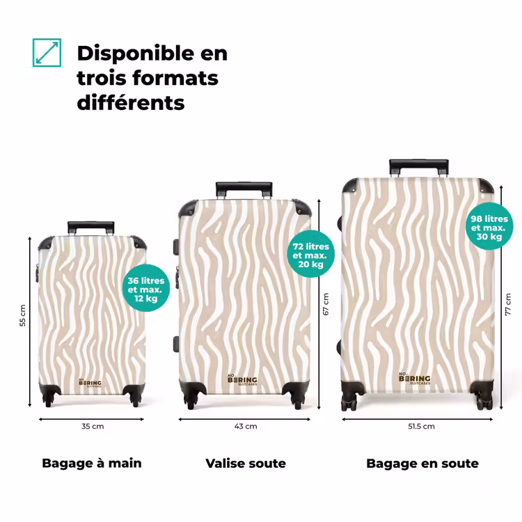 Valise - Abstrait - Zèbre - Beige — 3
