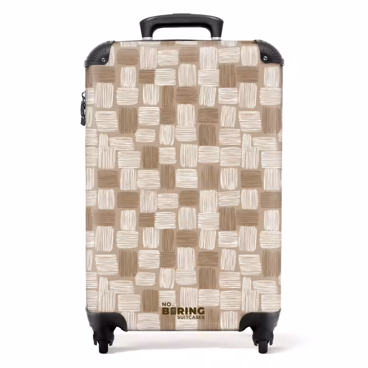 Valise - Bloc - Motif - Marron — 1