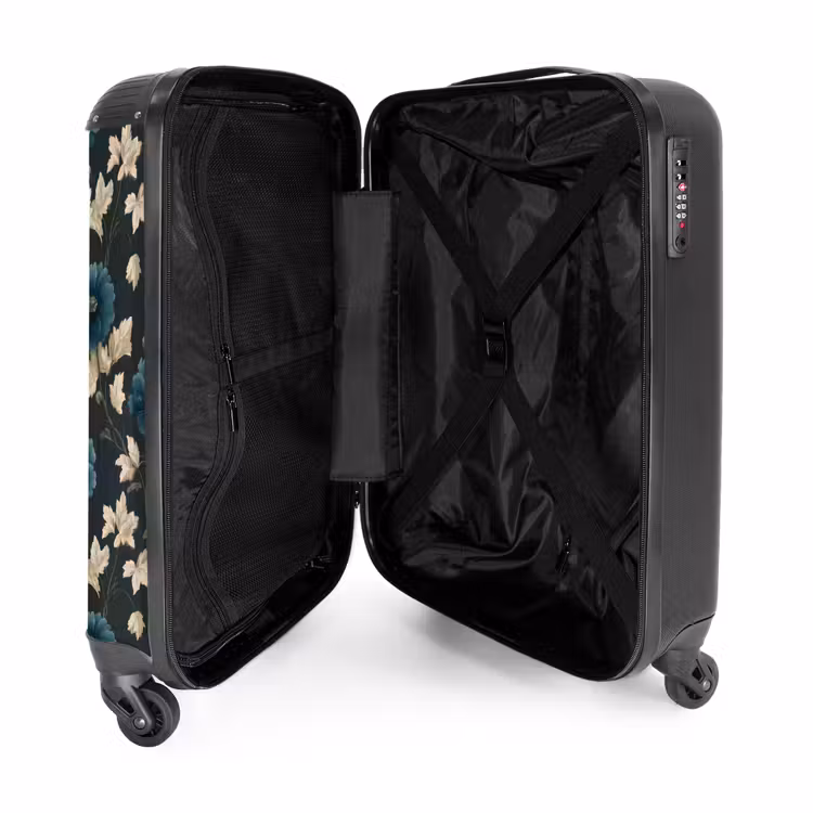 Valise - Botanique - Fleurs - Bleu — 5