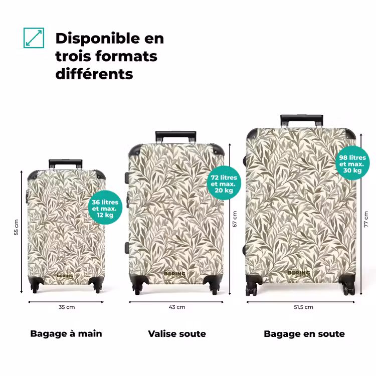 Valise - Branches - Botanique - Taupe — 3