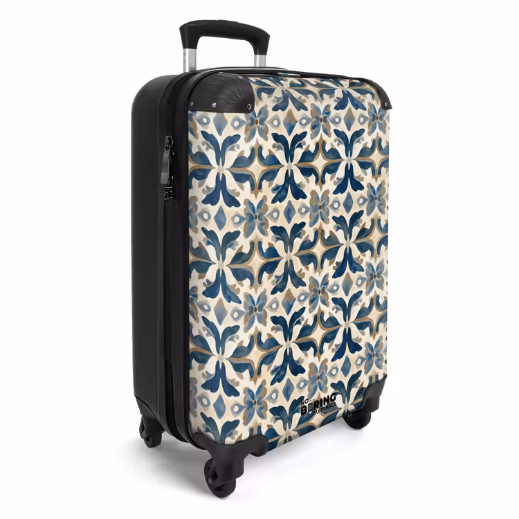 Valise - Carrelage - Motif - Bleu - Beige — 2