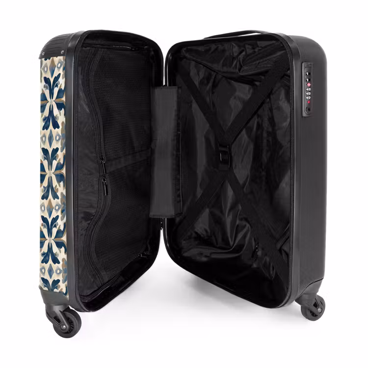 Valise - Carrelage - Motif - Bleu - Beige — 5