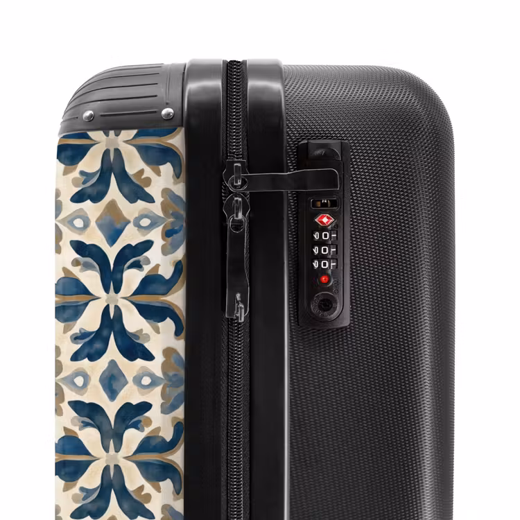 Valise - Carrelage - Motif - Bleu - Beige — 6