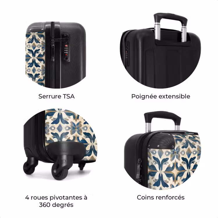 Valise - Carrelage - Motif - Bleu - Beige — 8