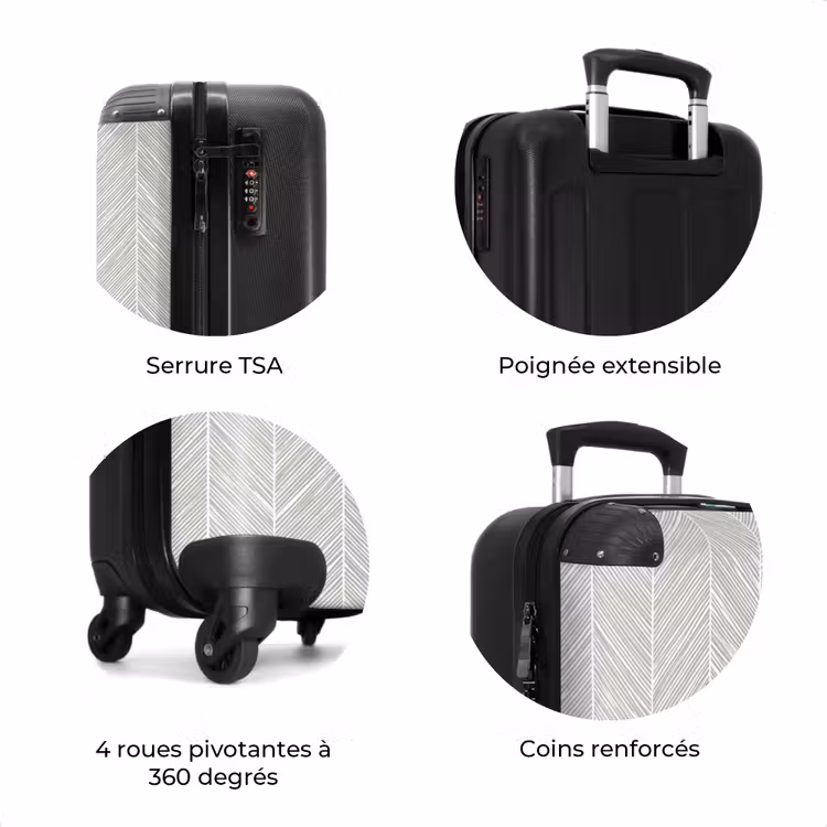 Valise - Classique - Chevrons - Gris — 8