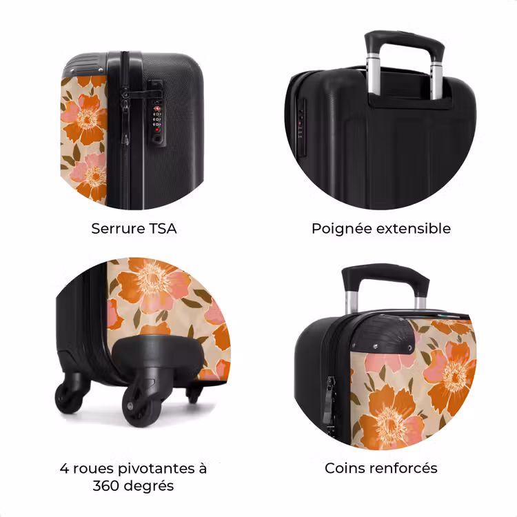 Valise - Fleurs - Motif - Rétro — 8