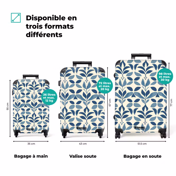 Valise - Flora - Moderne - Bleu — 3