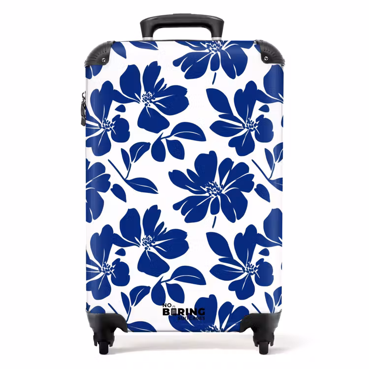 Valise - Floral - Moderne - Bleu — 1