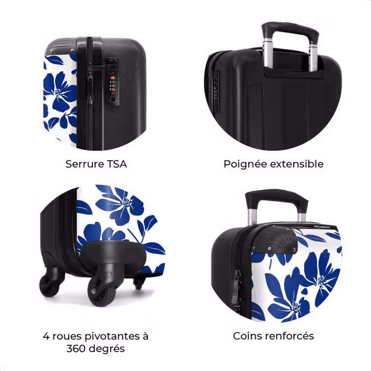 Valise - Floral - Moderne - Bleu — 8