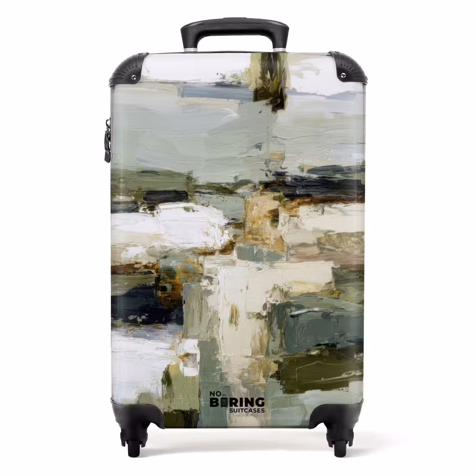 Valise - Coups de pinceau - Vert - Abstrait - Japandi — 1