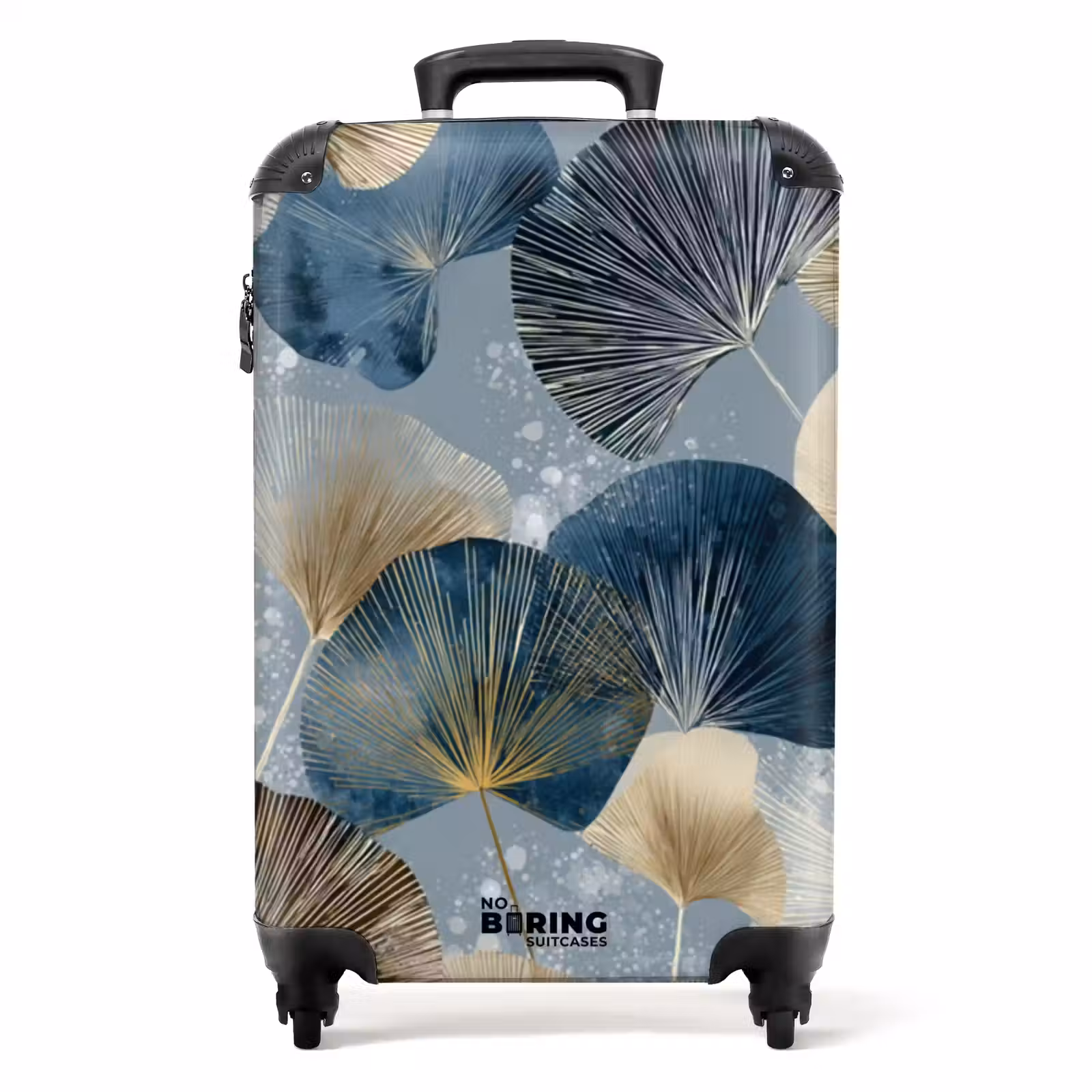 Valise - Feuilles - Abstrait - Or - Bleu — 1