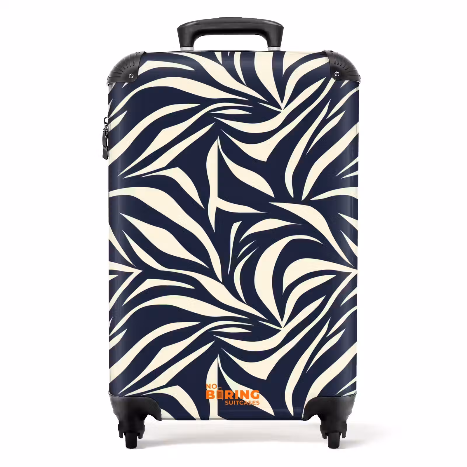 Valise - Feuilles - Bleu - Motif - Blanc — 1