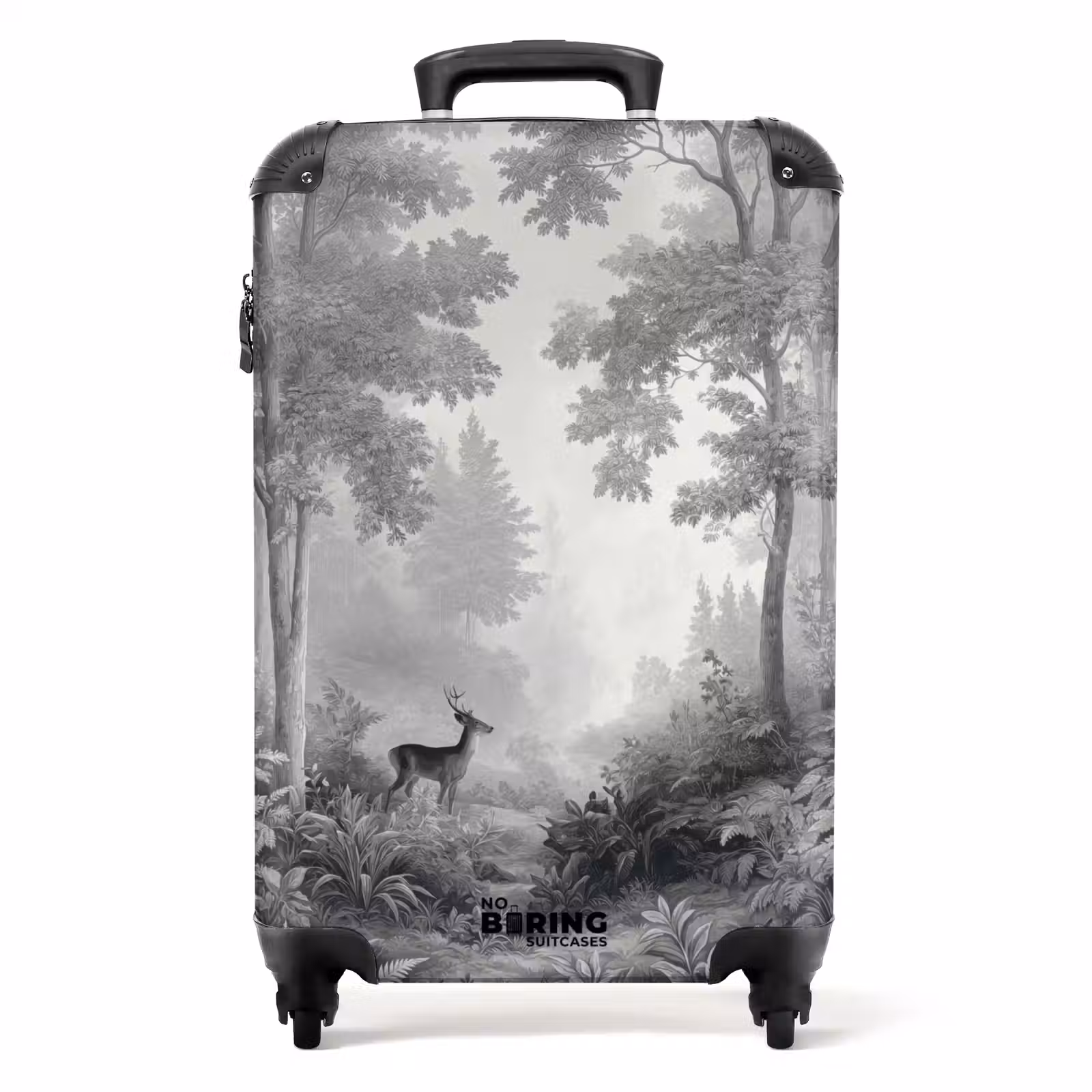 Valise - Forêt - Cerf - Noir - Blanc — 1