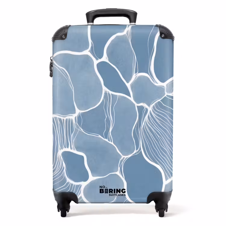 Valise - Abstrait - Bleu - Feuilles — 1