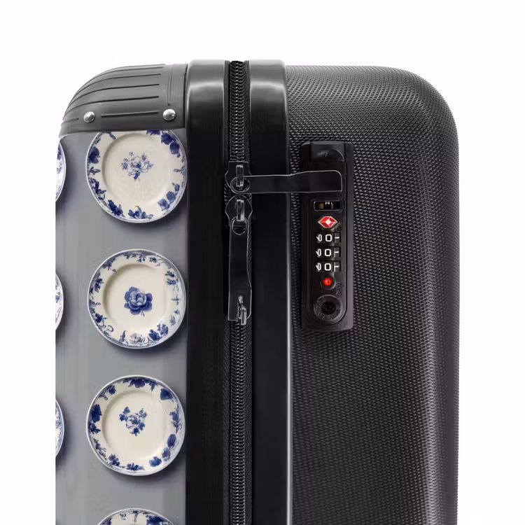 Valise - Assiettes - Fleurs - Bleu - Blanc — 6